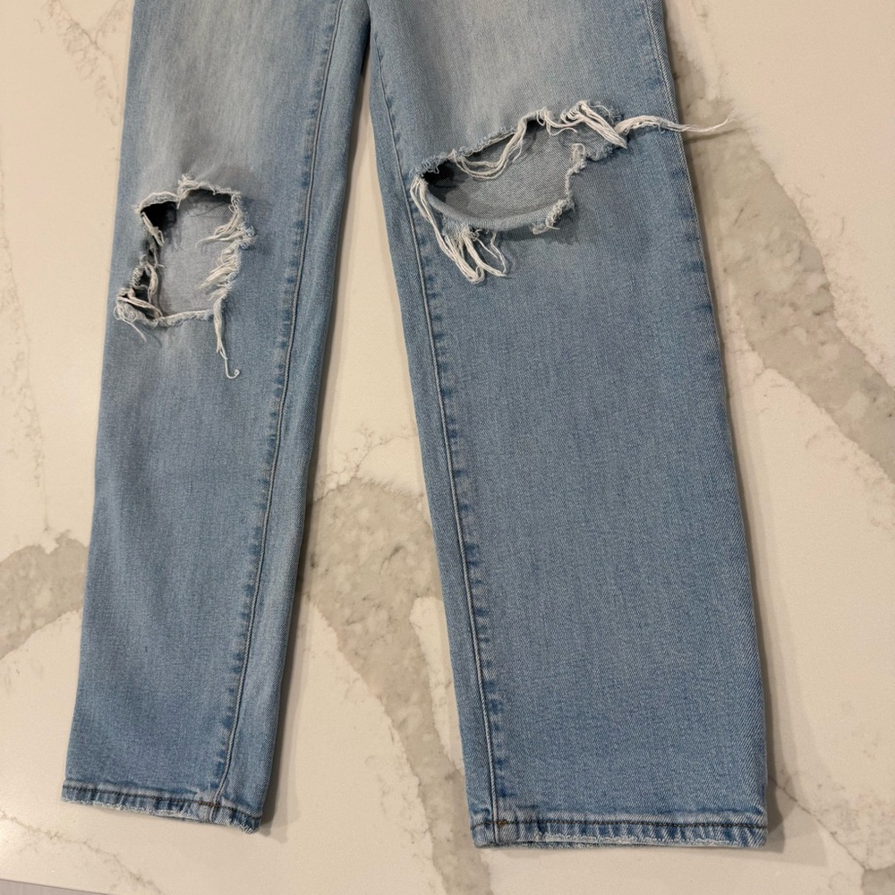 Madewell The Perfect Vintage Straight Denim Jeans Women’s 25 Danny Wash Knee Rip - Picture 7 of 13